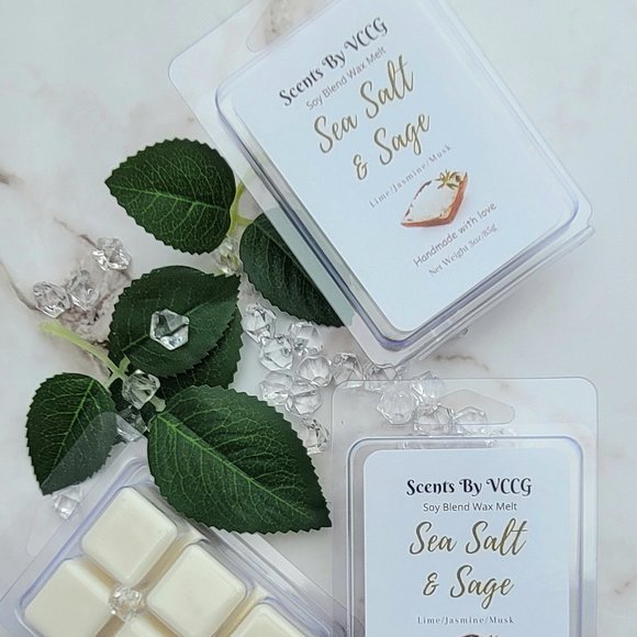 Sea Salt and Sage Soy Blend Wax Melt - Picture 2 of 3